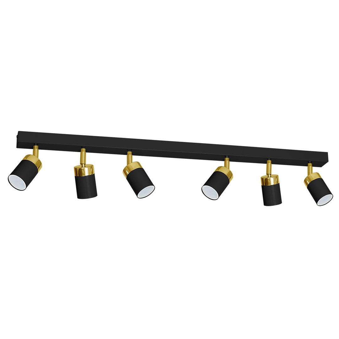 Joker Ceiling Lamp Hand Made In Matt Black With Gold Detail