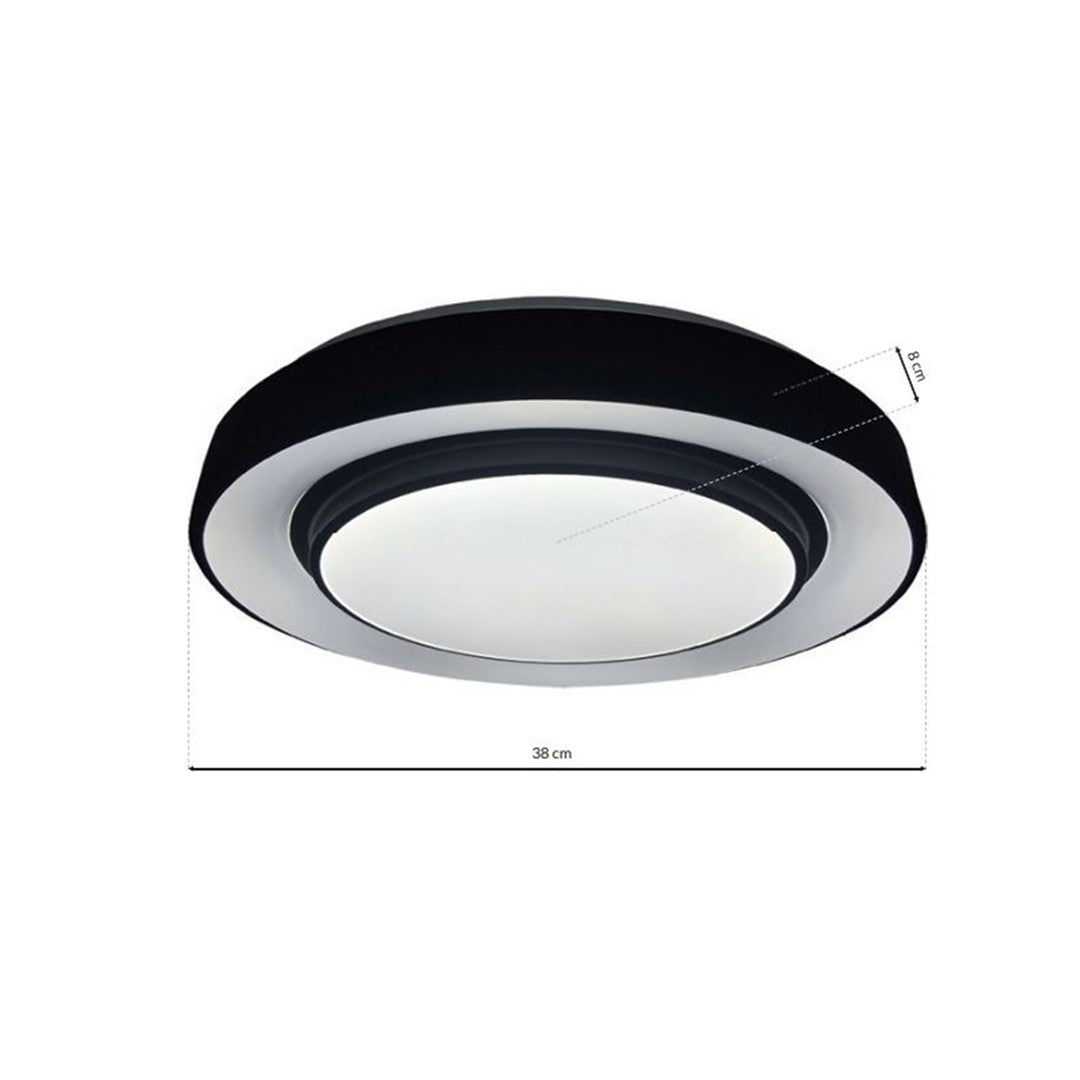 Naomi Black LED Ceiling Lamp 38cm Remote Control Included