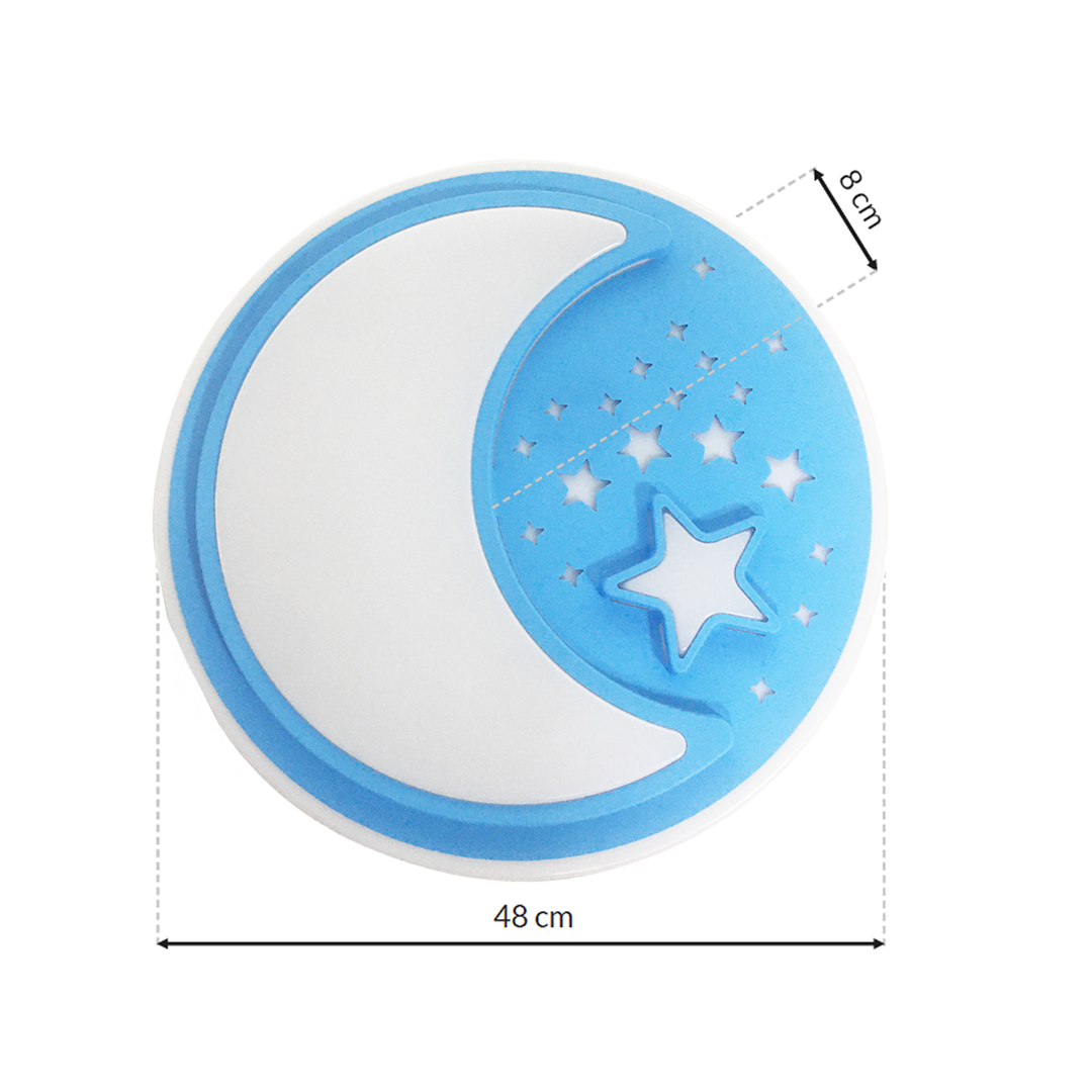 Note LED Wall or Ceiling Lamp 48cm In Blue Remote Control Included