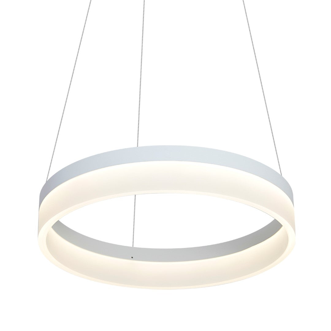 Ring LED Pendant Lamp 40cm Circular White With Built In Light Source