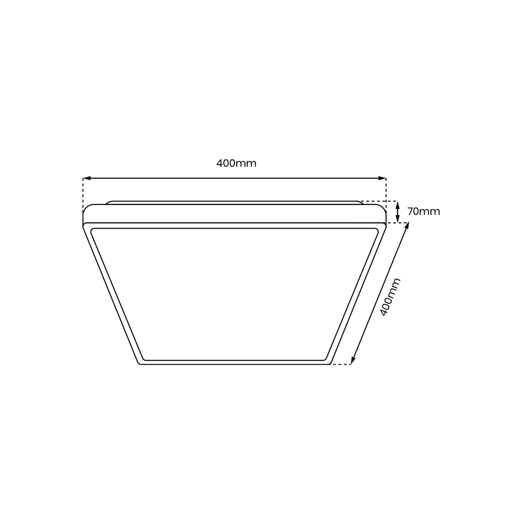 Quadro LED Ceiling Lamp White 40cm Remote Control