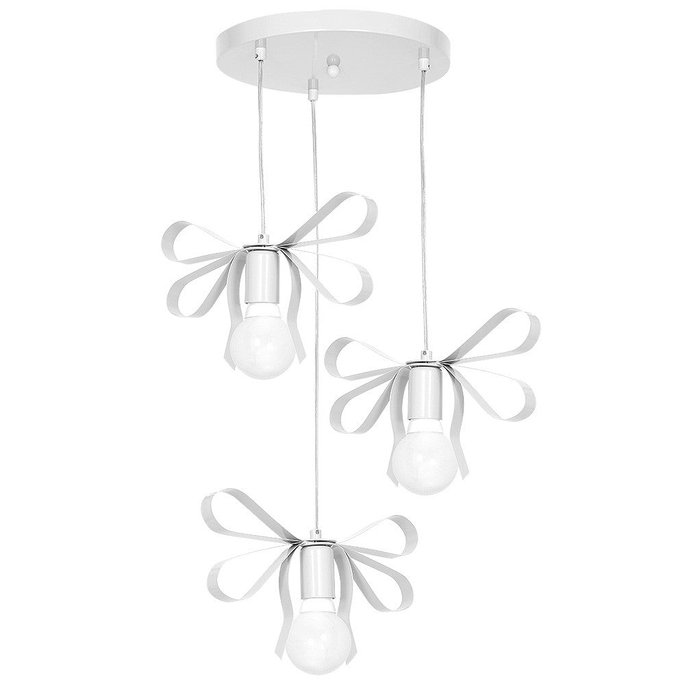 Emma White Pendant Hand Made Delicate Tied Ribbon Effect