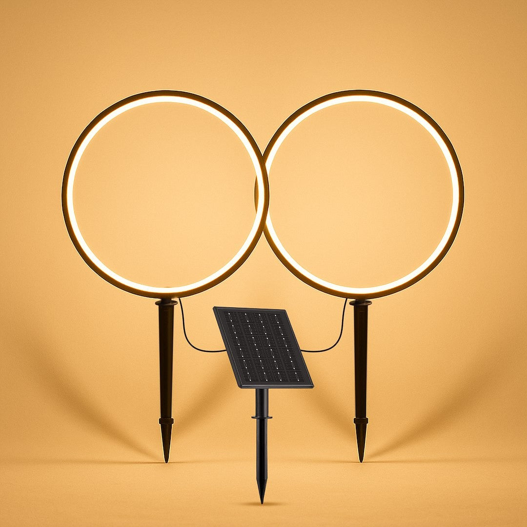 Rings Solar Lamp 2X1.5W 2X25Lm 3000K Black