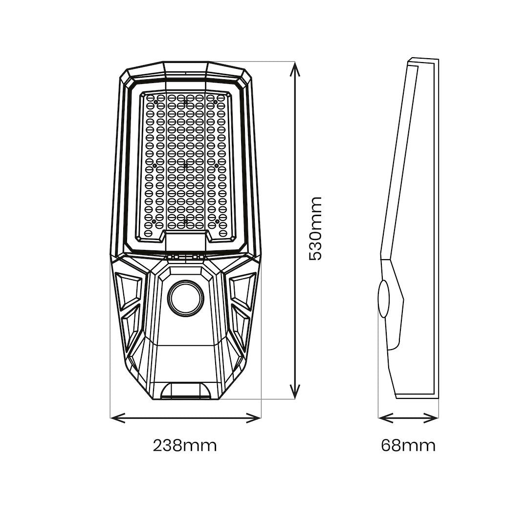 Kobra Ii Solar Lamp 400W 2400Lm 4000K Ip65 Grey