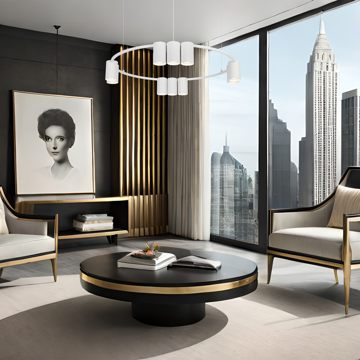Pendant Light (Circle) Genesis White 10xGU10