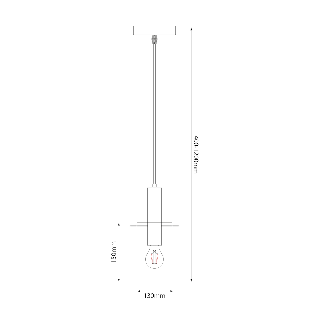 Arcadia Pendant 1 x E27 Black