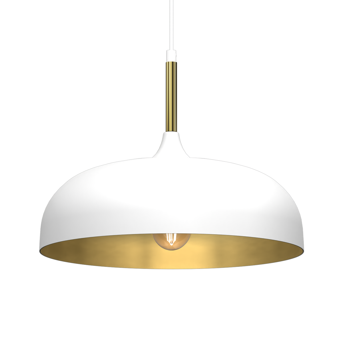Pendant Lamp Lincoln White/Gold 1XE27 35cm