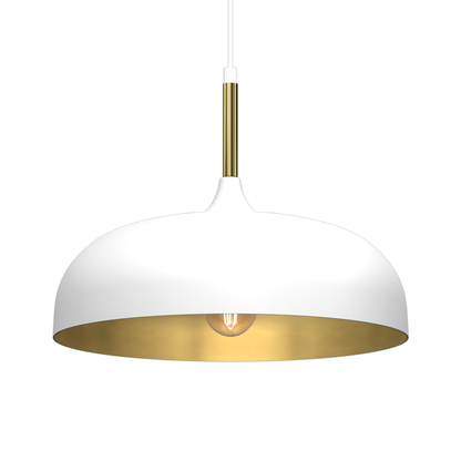 Pendant Lamp Lincoln White/Gold 1XE27 35cm
