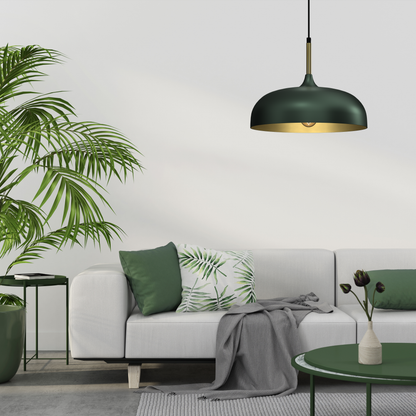 Pendant Lamp Lincoln Green/Gold 1XE27 35cm