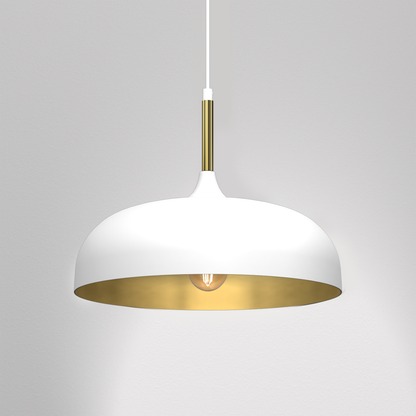 Pendant Lamp Lincoln White/Gold 1XE27 35cm