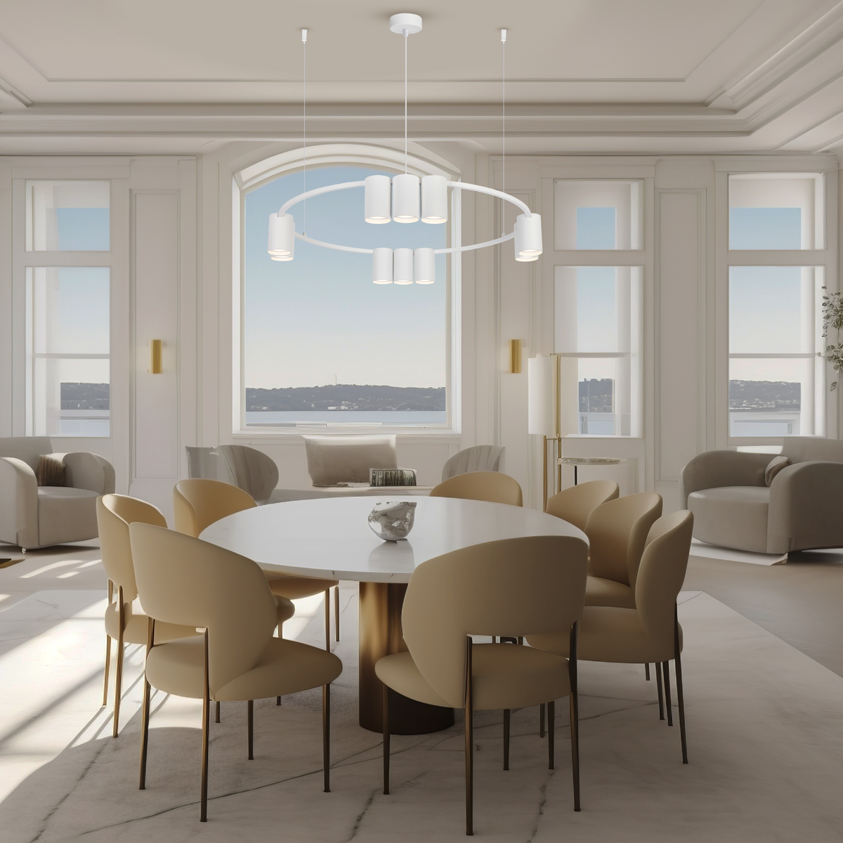 Pendant Light (Circle) Genesis White 10xGU10