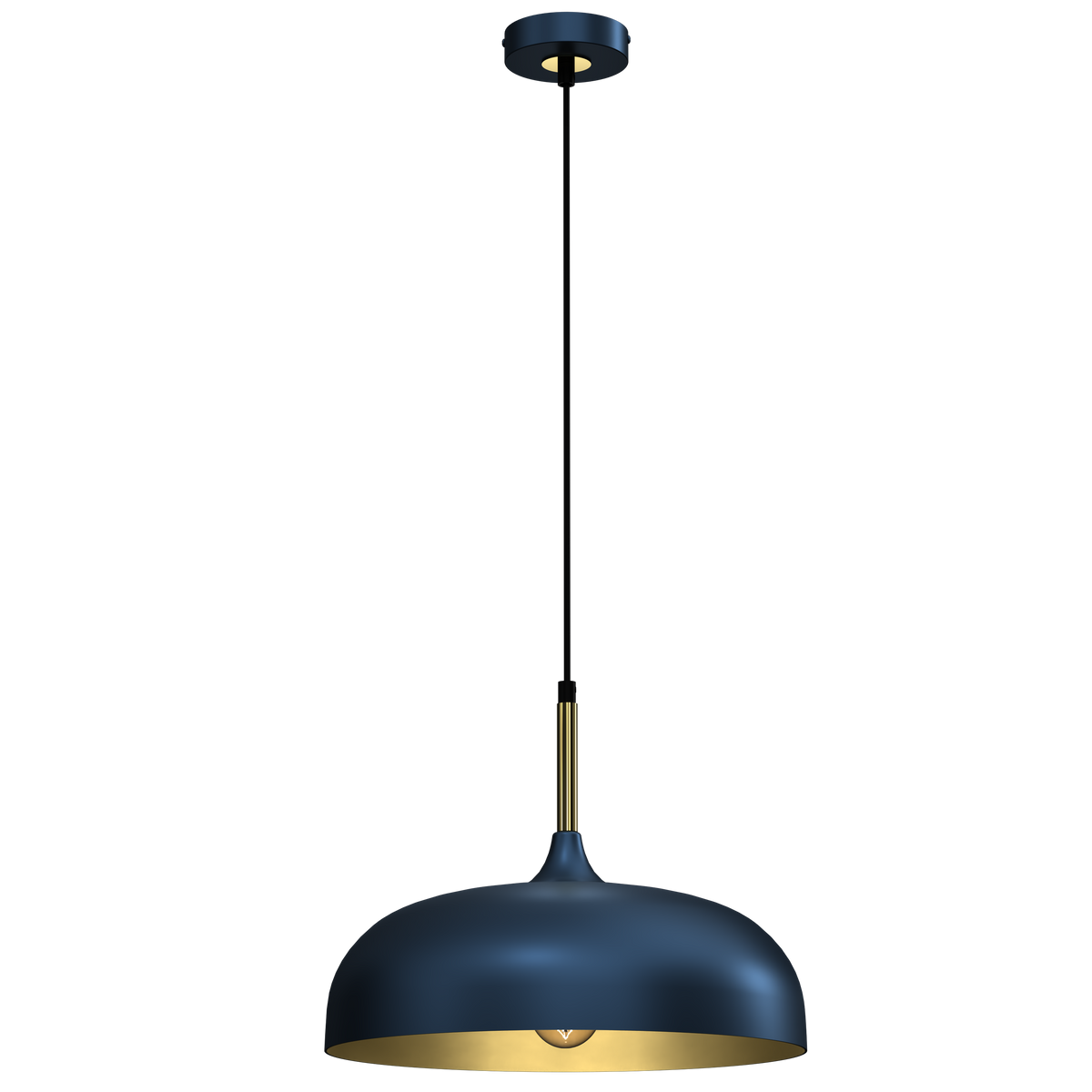 Pendant Lamp Lincoln Blue/Gold 1XE27 35cm