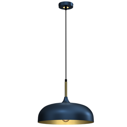 Pendant Lamp Lincoln Blue/Gold 1XE27 35cm