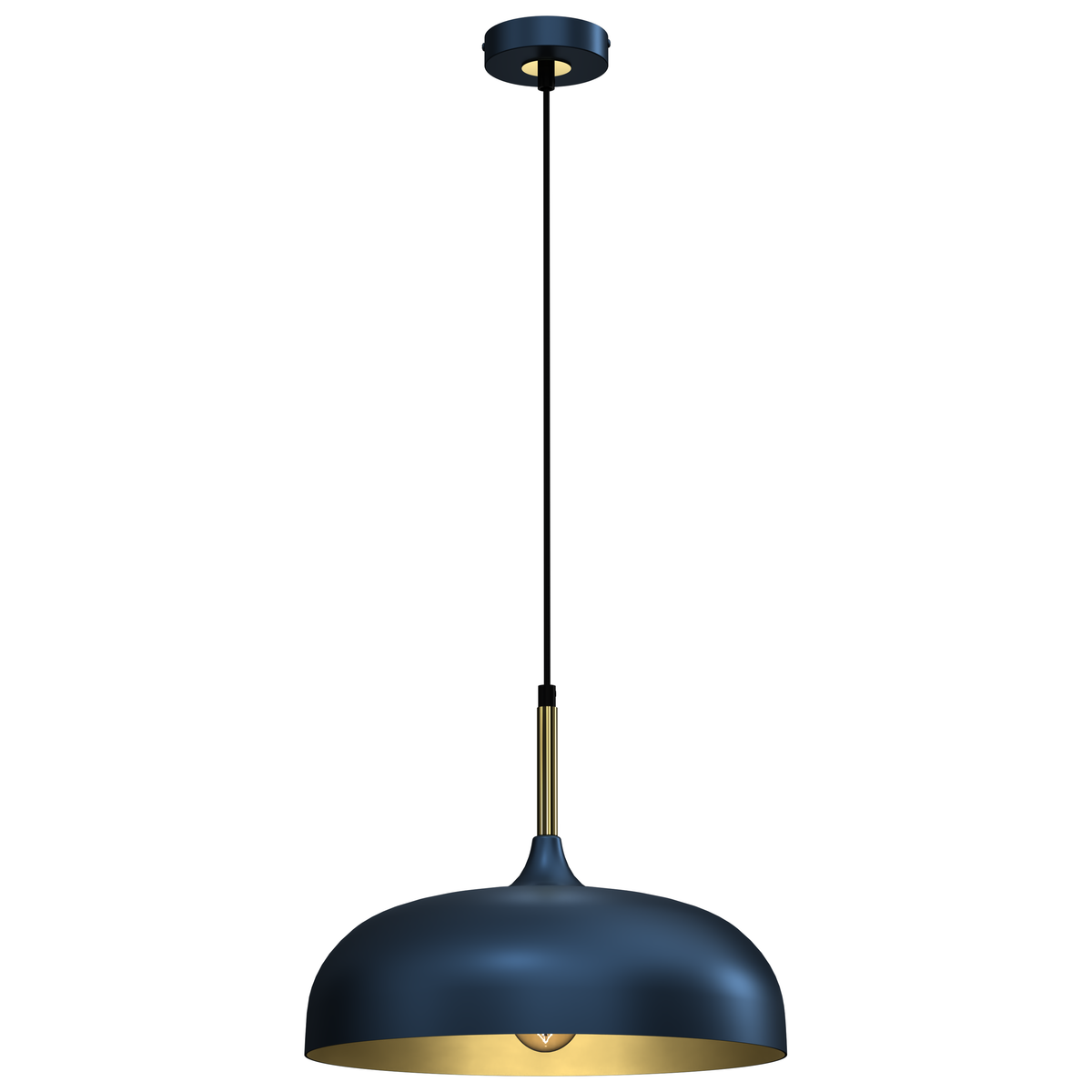 Pendant Lamp Lincoln Blue/Gold 1XE27 35cm