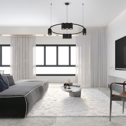 Pendant Light (Circle) Genesis Black 10xGU10