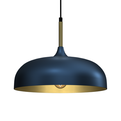 Pendant Lamp Lincoln Blue/Gold 1XE27 35cm