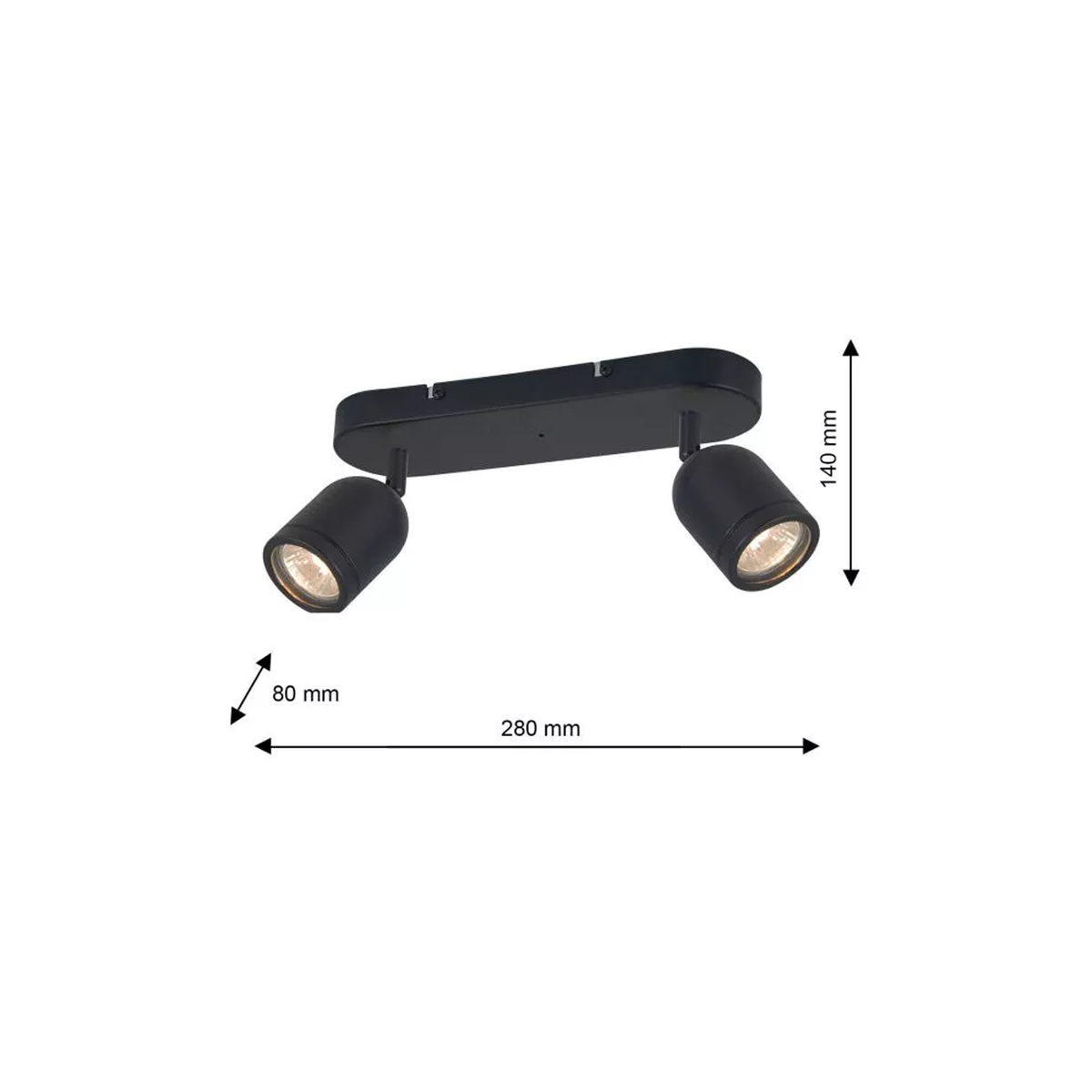 Ceiling Lamp Porter 2XGU10 IP44 Black