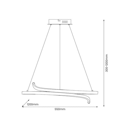 Pendant Lamp Lorenzo LED 35W Black