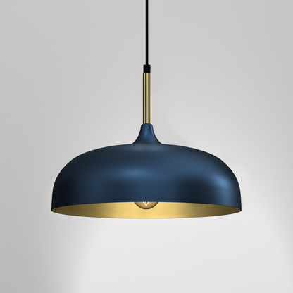 Pendant Lamp Lincoln Blue/Gold 1XE27 35cm