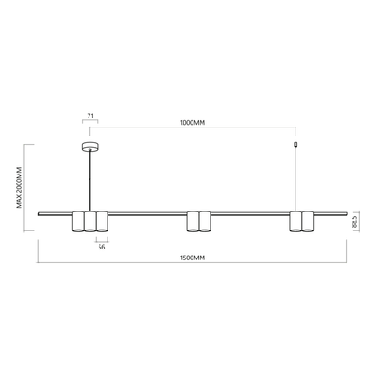 Pendant Light (Strip) Genesis White 7xGU10