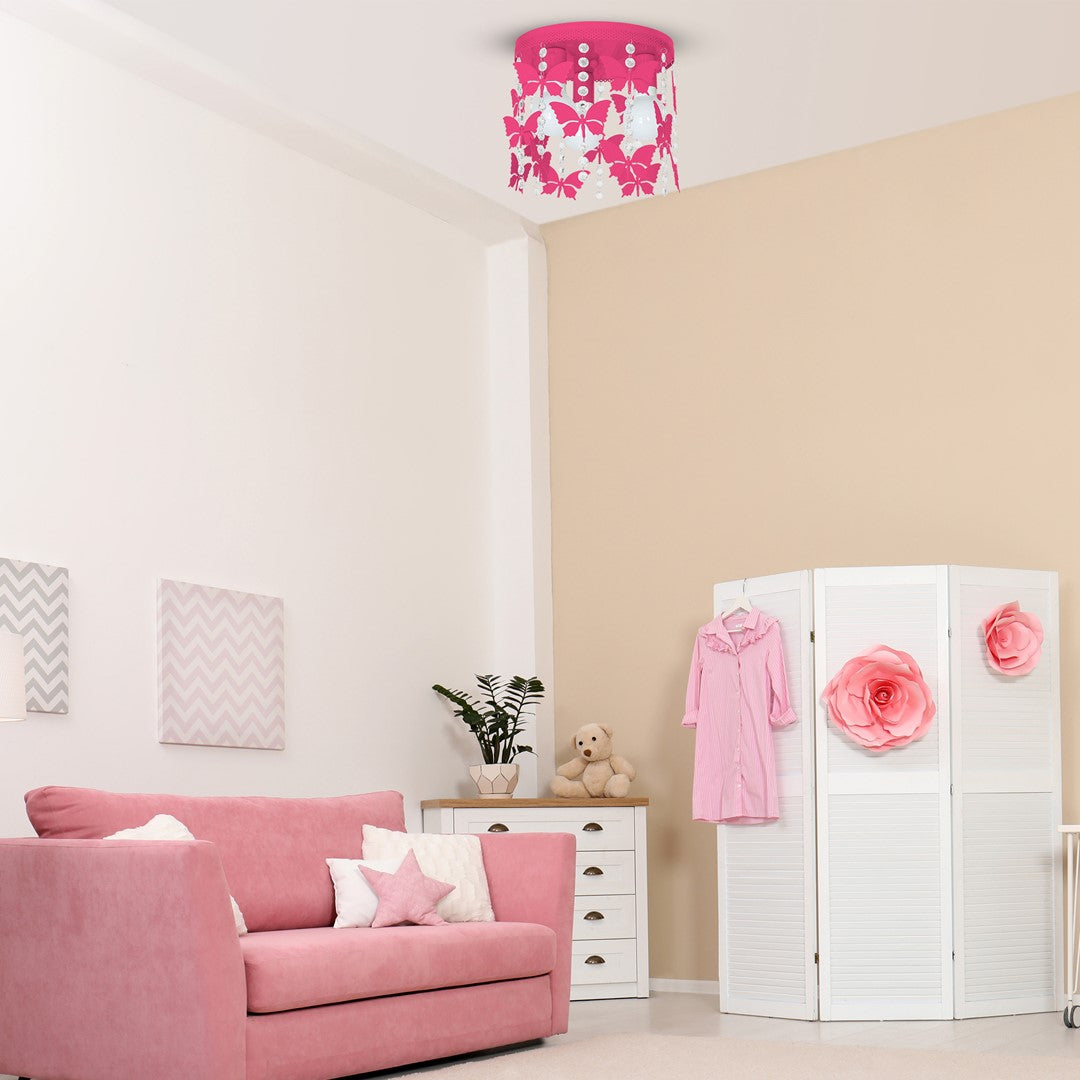 Angelica Hot Pink Ceiling Lamp Hand Made