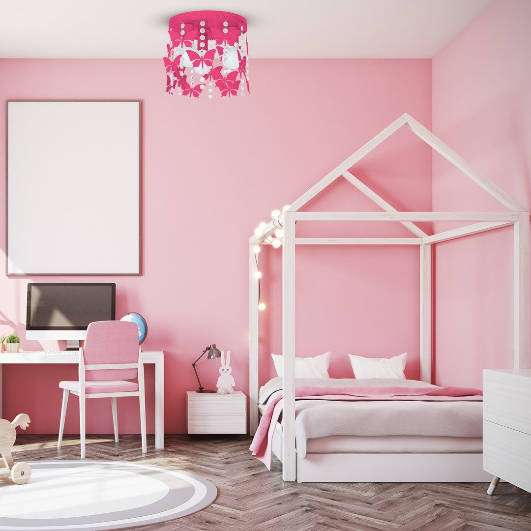 Angelica Hot Pink Ceiling Lamp Hand Made
