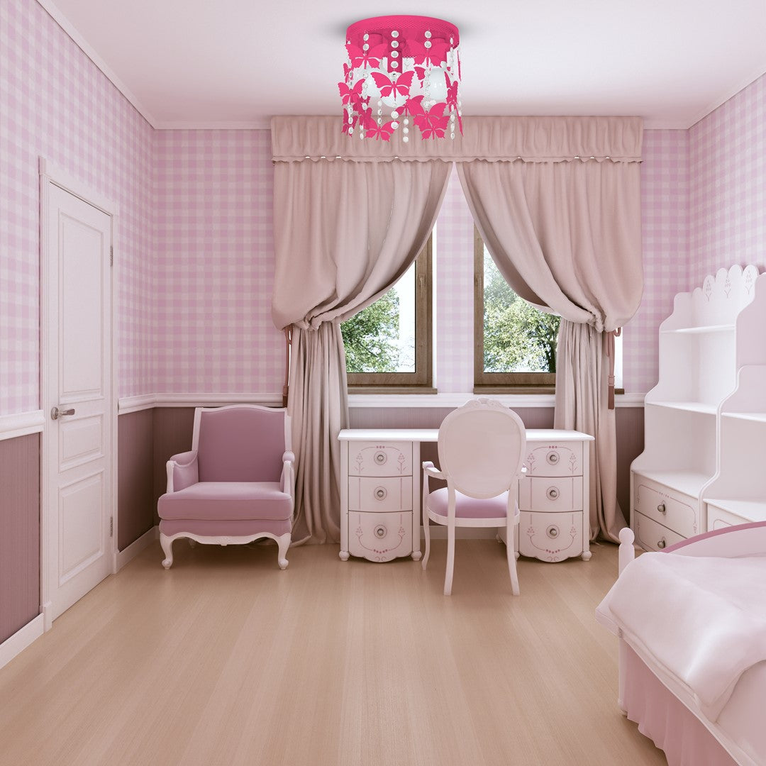 Angelica Hot Pink Ceiling Lamp Hand Made