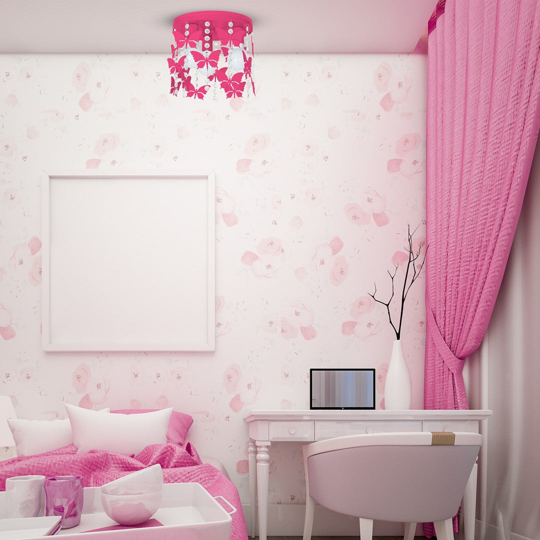 Angelica Hot Pink Ceiling Lamp Hand Made
