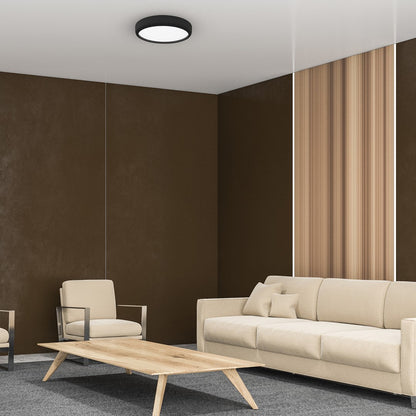 Gea LED Ceiling Lamp In Black 39cm Remote Control Included