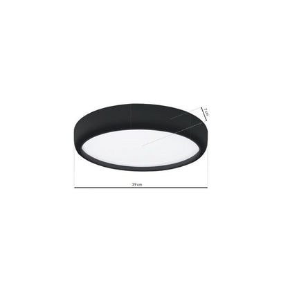 Gea LED Ceiling Lamp In Black 39cm Remote Control Included