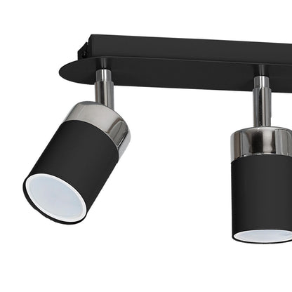 Joker Ceiling Lamp Hand Made In Matt Black With Chrome Detail
