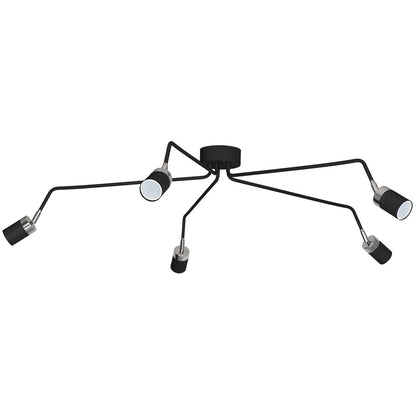Joker Ceilng lamp Hand Made Matt Black With Chrome Detail