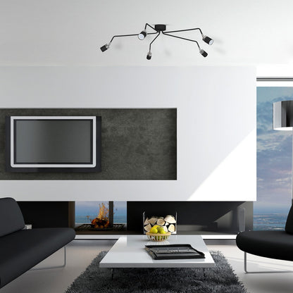 Joker Ceilng lamp Hand Made Matt Black With Chrome Detail