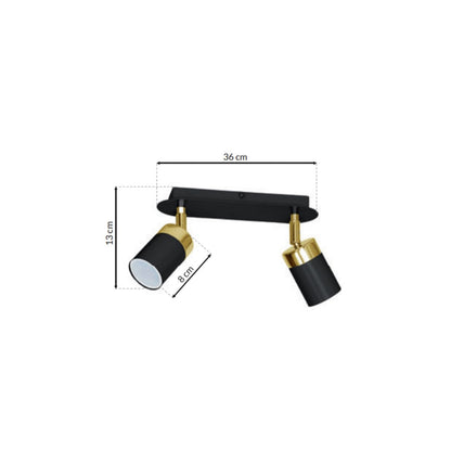 Joker Ceiling Lamp Hand Made Matt Black Luxurious Gold Detail