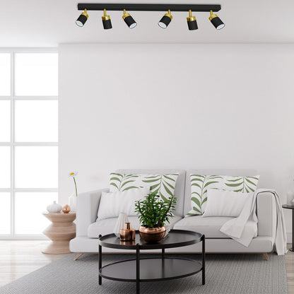 Joker Ceiling Lamp Hand Made In Matt Black With Gold Detail