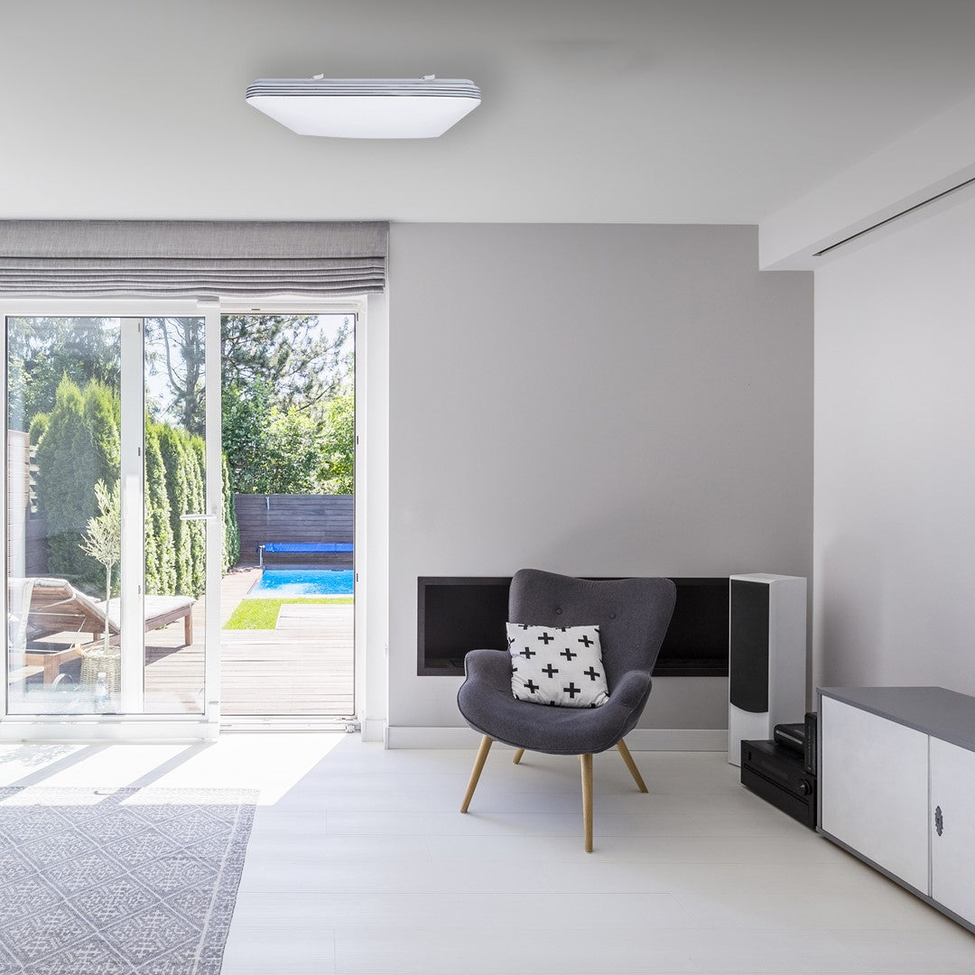 Palermo LED White Ceiling Lamp 53cm Remote Control