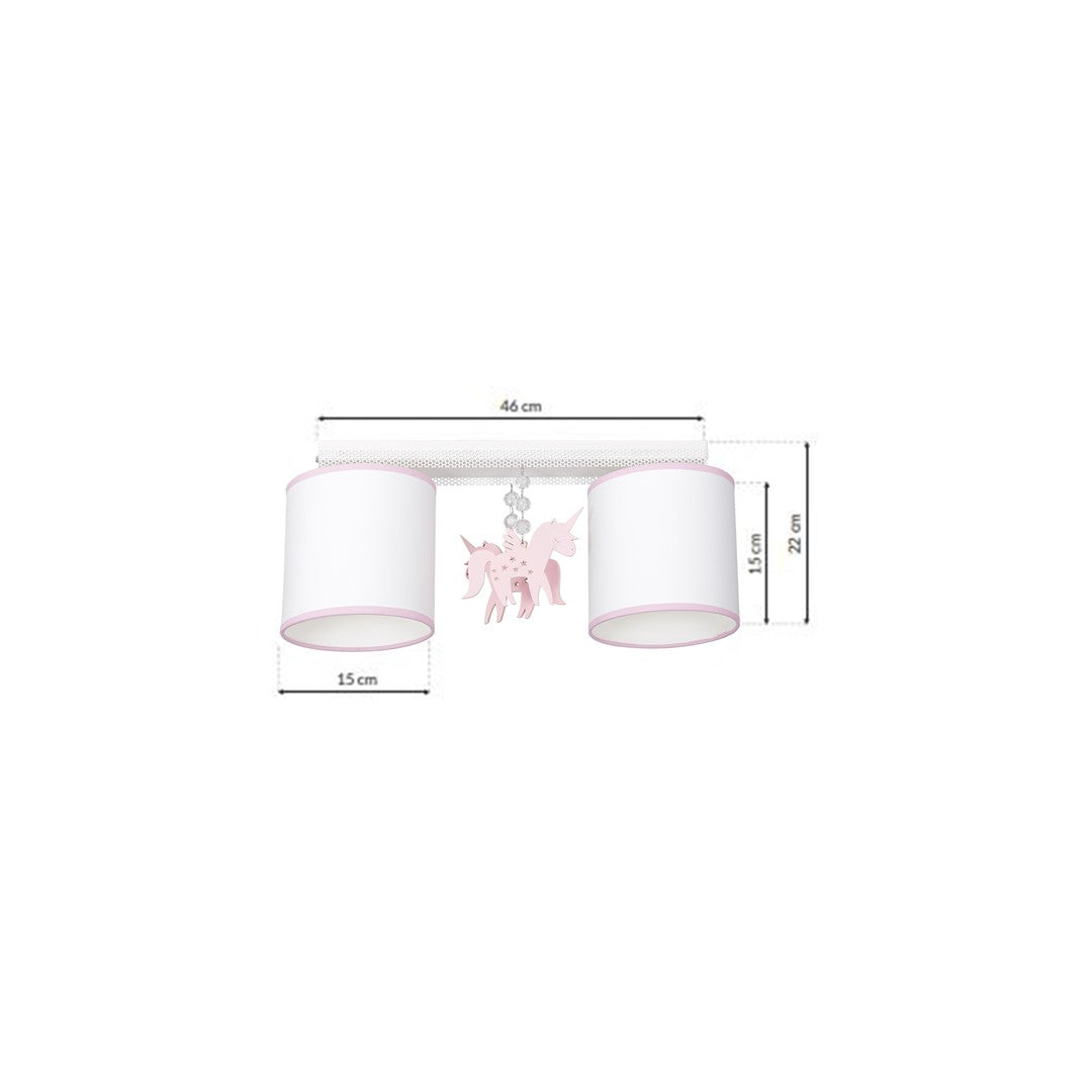 Uni White Ceiling Lamp Hand Made With Crystals And Wooden Motifs