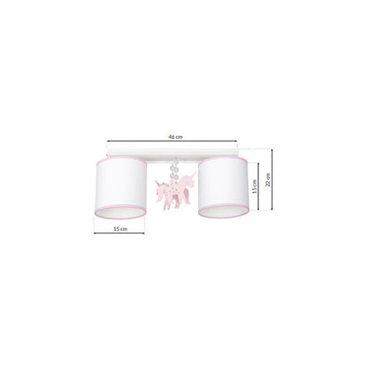 Uni White Ceiling Lamp Hand Made With Crystals And Wooden Motifs