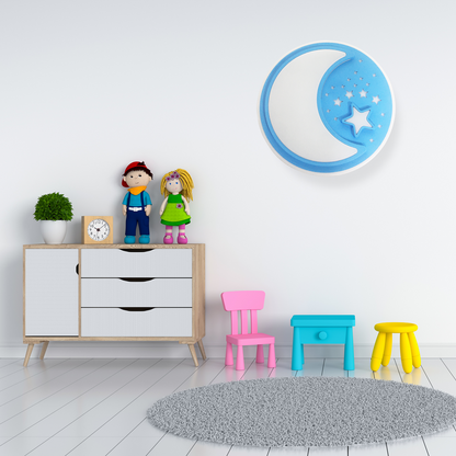 Note LED Wall or Ceiling Lamp 48cm In Blue Remote Control Included