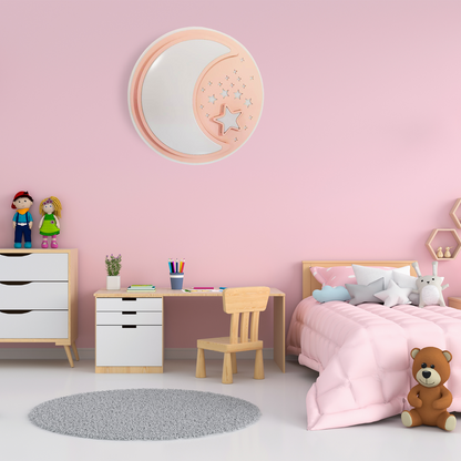 Note LED Wall or Ceiling Lamp 48cm In Pink Remote Control Included