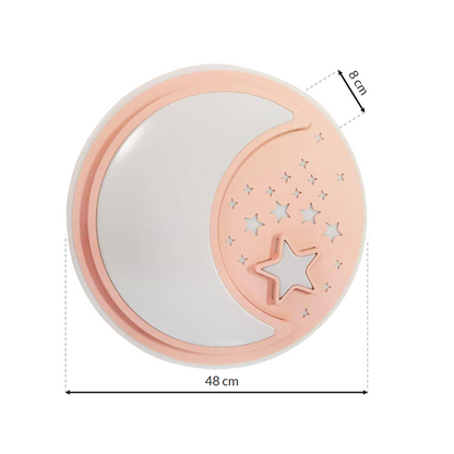 Note LED Wall or Ceiling Lamp 48cm In Pink Remote Control Included