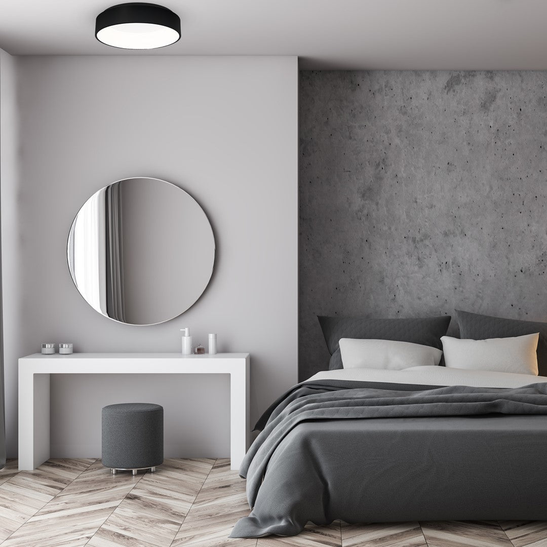 Ohio Ceiling Lamp 45cm Matt Black Built In LED Light Source