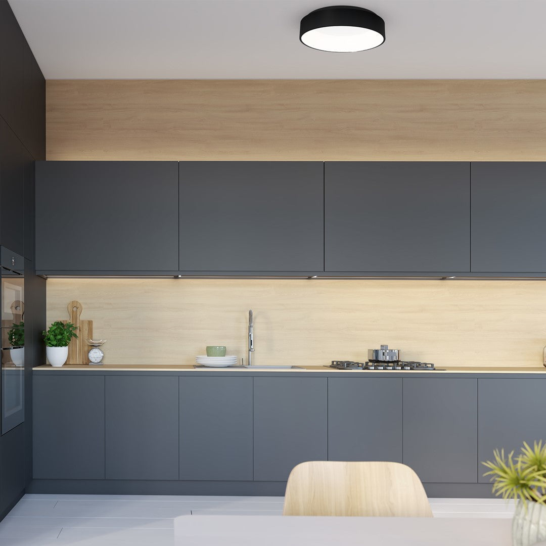 Ohio Ceiling Lamp 45cm Matt Black Built In LED Light Source