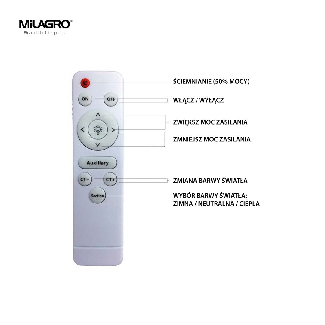 Vela Led Ceiling Lamp White 42cm Remote Control Included
