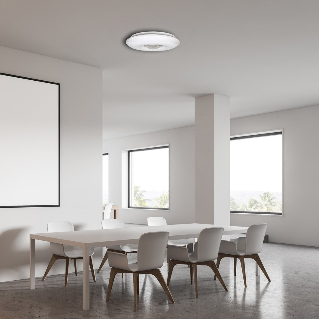 Vela Led Ceiling Lamp White 42cm Remote Control Included