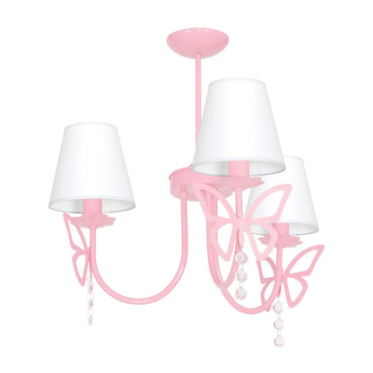 Charlotte Pink Ceiling Lamp Hand Made Chandelier With Butterflies