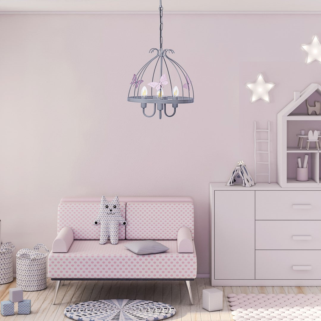 Kago Pendant Hand Made Ceiling Lamp With Butterfly Theme