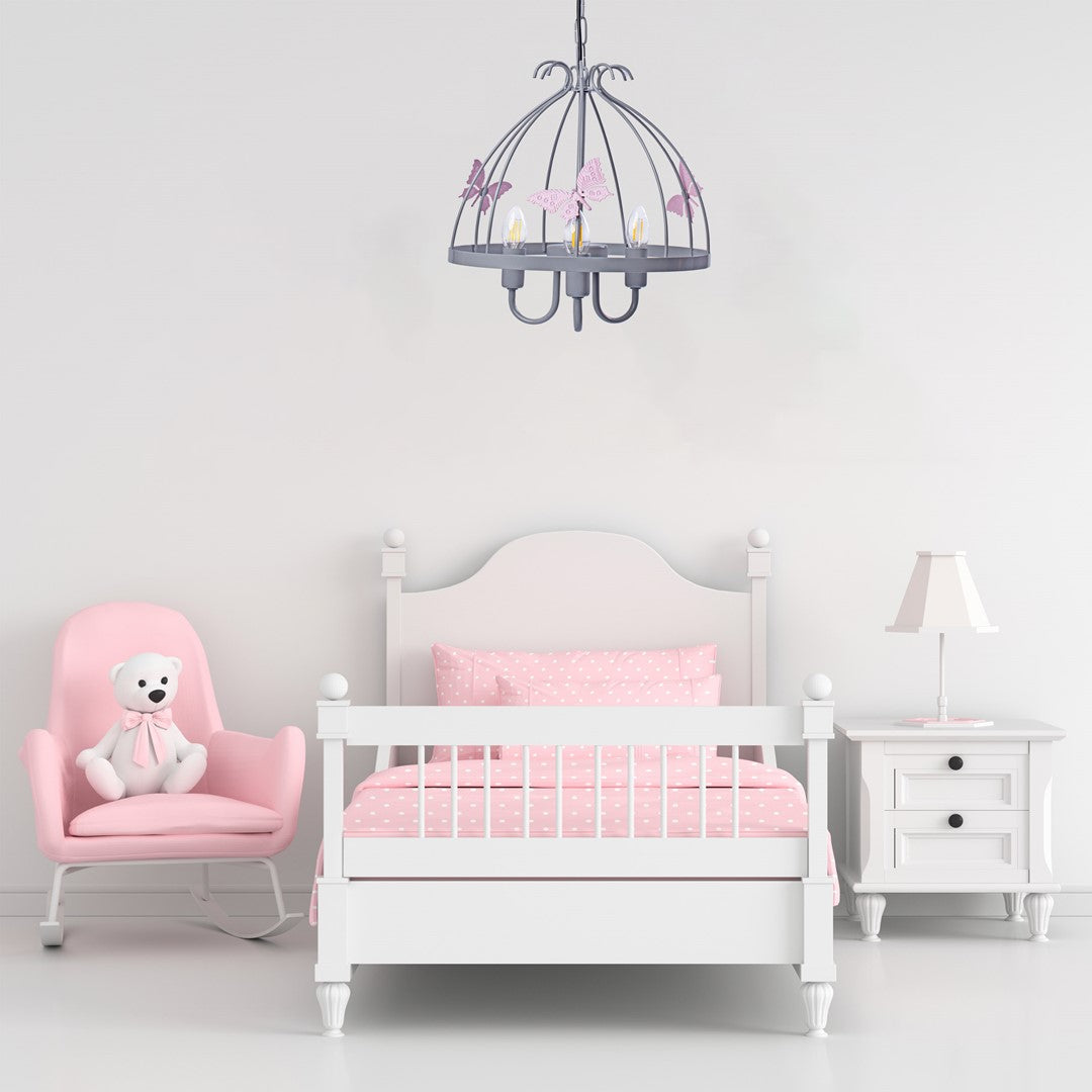 Kago Pendant Hand Made Ceiling Lamp With Butterfly Theme