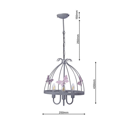 Kago Pendant Hand Made Ceiling Lamp With Butterfly Theme