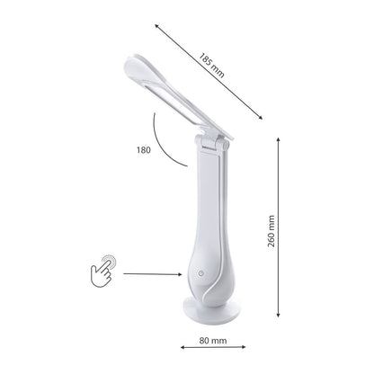 Lilly LED Table Lamp In White Adjustable And Dimmable